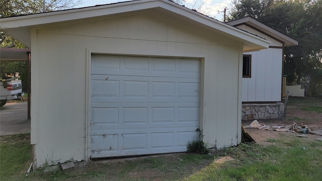 view of garage