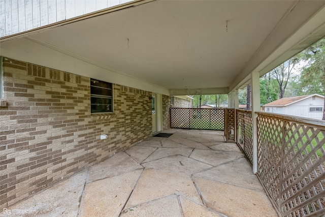 view of patio / terrace with an outdoor structure