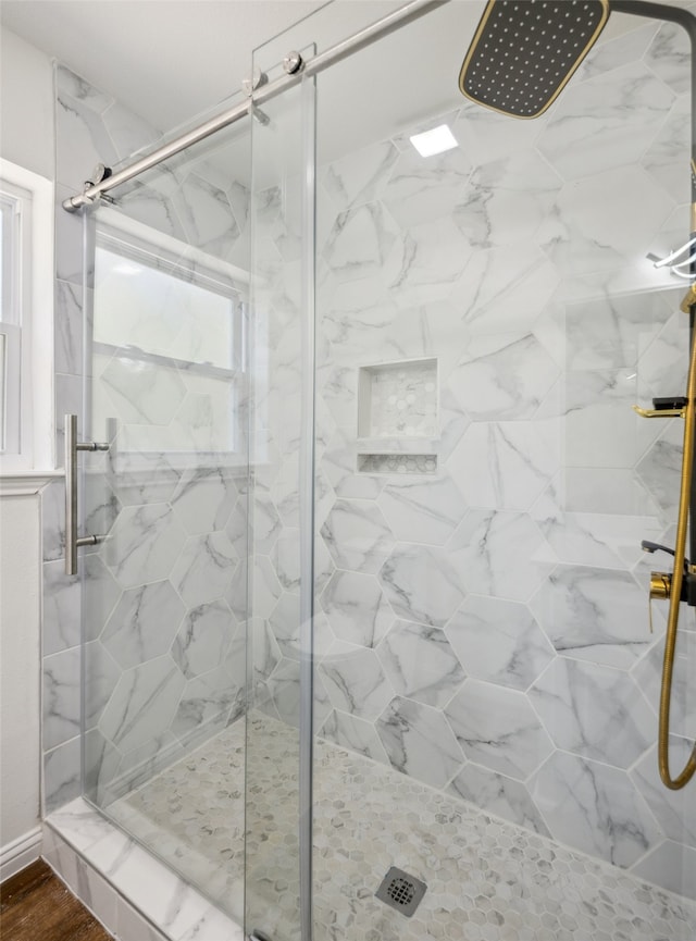 bathroom with walk in shower