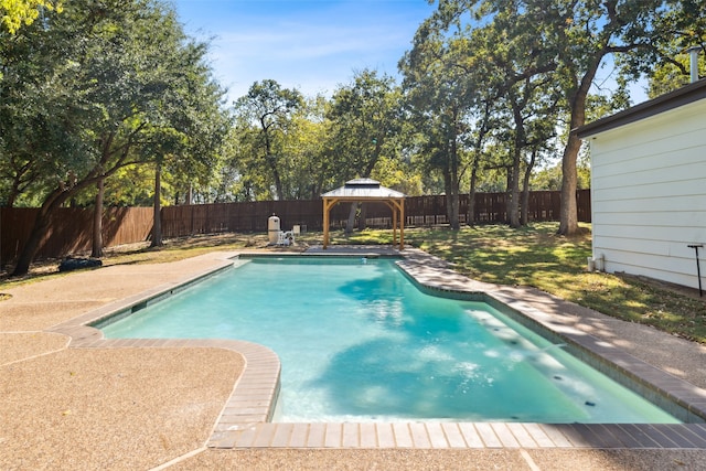 view of pool with a gazebo