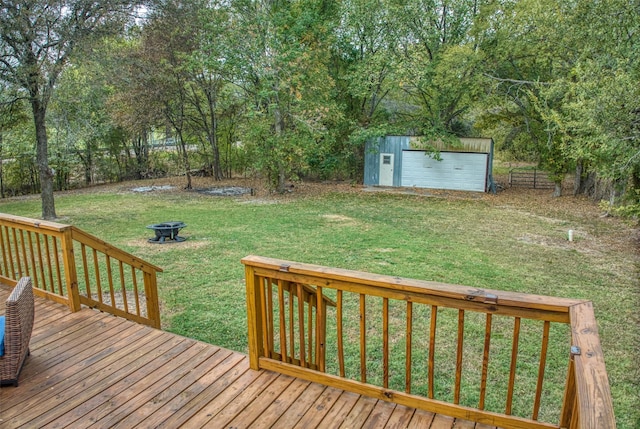 6495 Waterworks Rd, Midlothian, TX 76065 - wooden deck featuring an outdoor fire pit and a yard