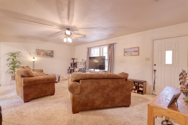 6495 Waterworks Rd, Midlothian, TX 76065 - living area with light carpet and ceiling fan