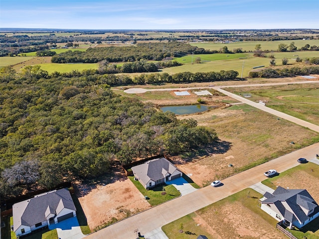 drone / aerial view with a rural view