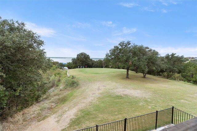 view of yard with a water view