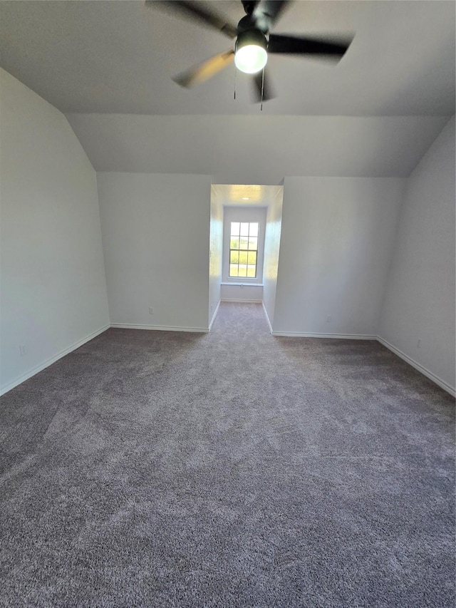 16536 County Road 221, Forney, TX 75126 - bonus room featuring ceiling fan, lofted ceiling, and carpet