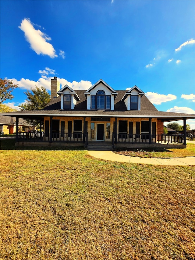 view of front facade featuring a front yard and a carport