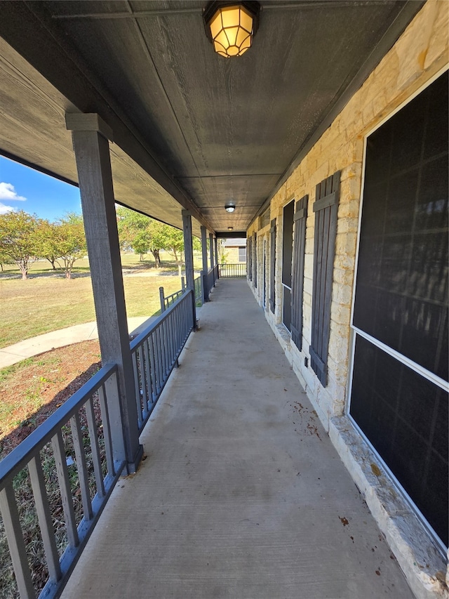 view of patio featuring covered porch