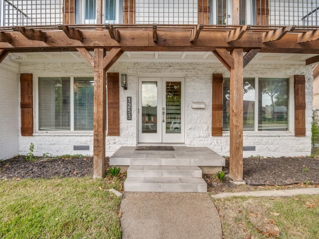 entrance to property with french doors