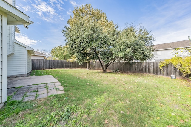 view of yard with a patio area