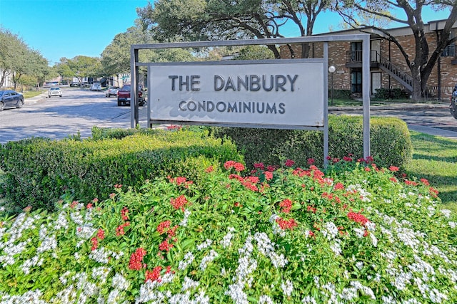 view of community sign