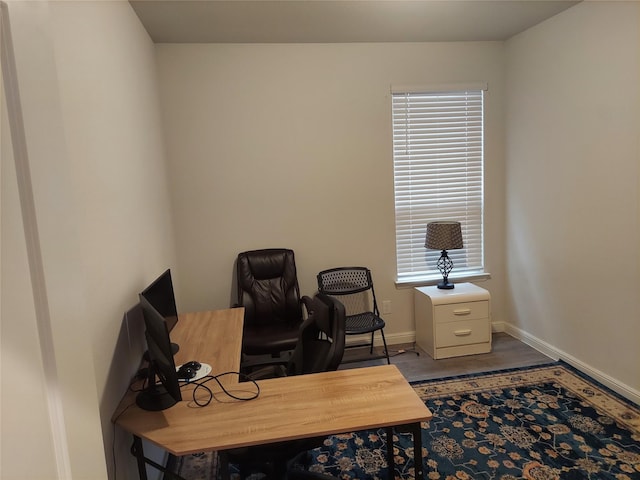 office featuring dark hardwood / wood-style flooring