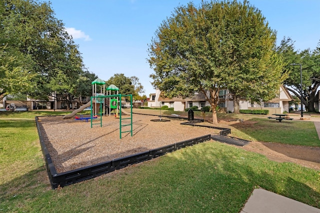 view of play area with a lawn