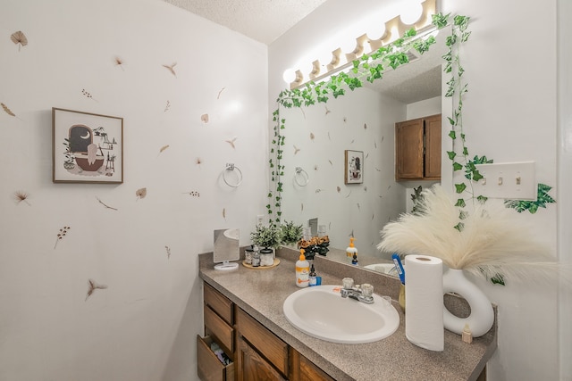 bathroom featuring vanity and a textured ceiling