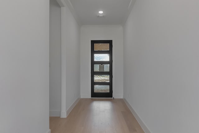 doorway featuring light hardwood / wood-style flooring