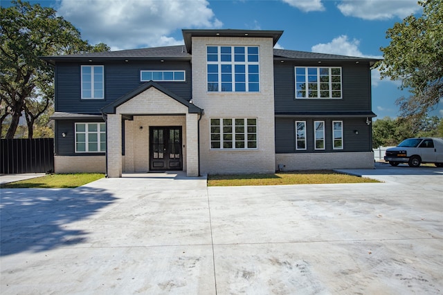 view of front facade with french doors