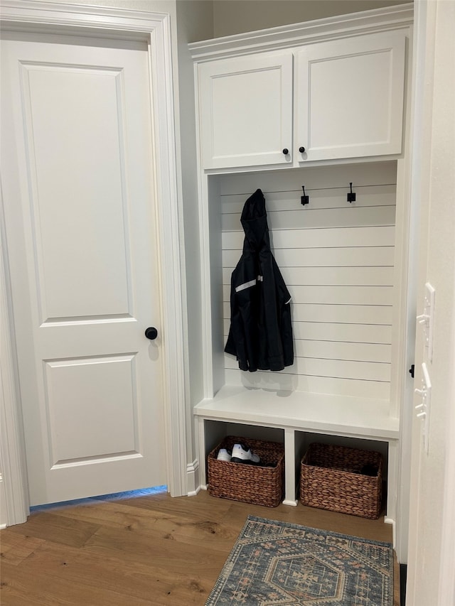 mudroom featuring hardwood / wood-style flooring