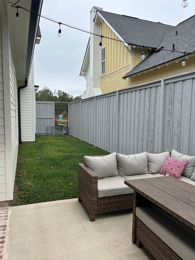 view of patio / terrace with an outdoor hangout area