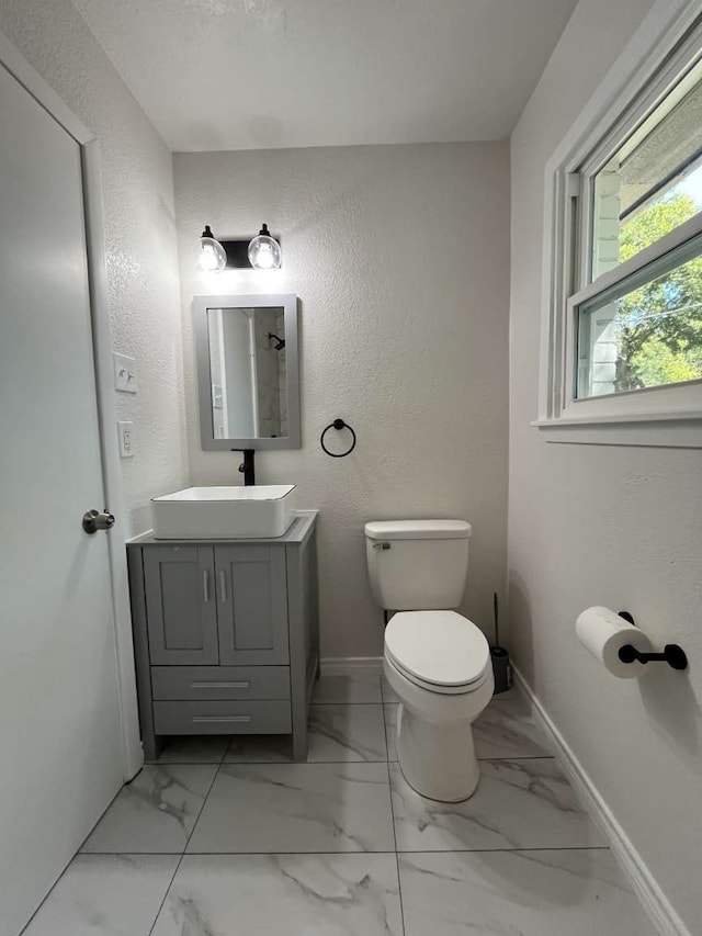 bathroom with toilet and vanity