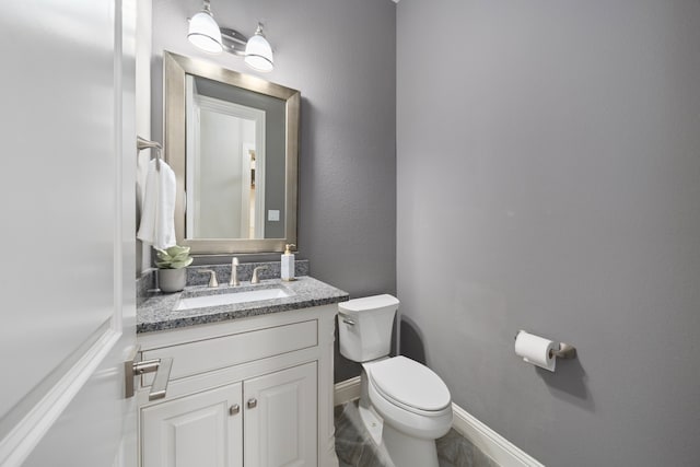 bathroom with toilet and vanity