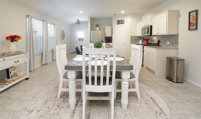 view of tiled dining area