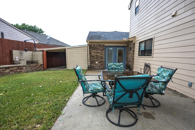 view of patio / terrace with french doors