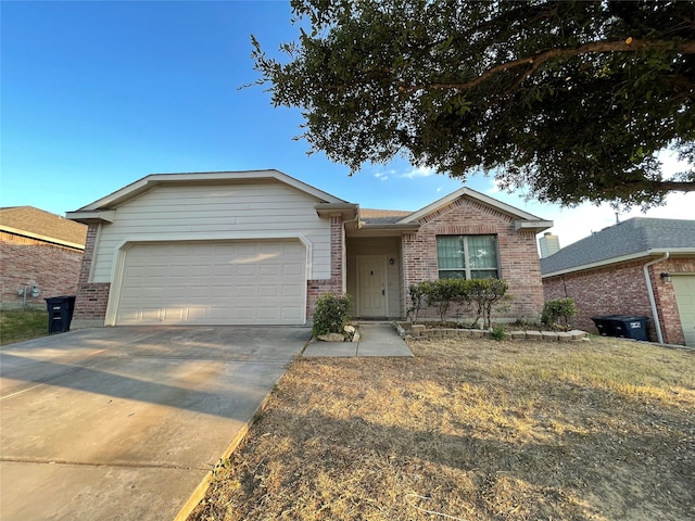 single story home with a garage