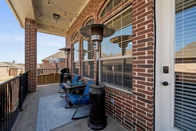 view of patio with a balcony