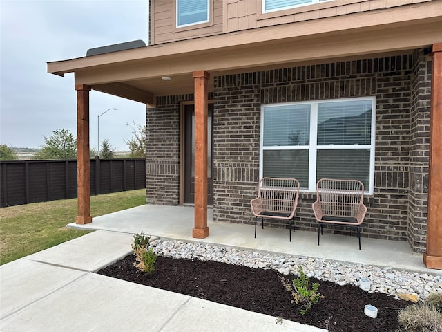 view of patio with a porch