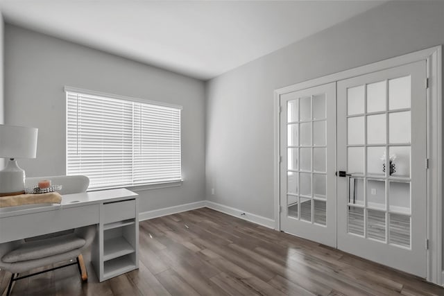 office area featuring hardwood / wood-style flooring