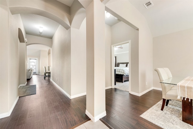 hallway featuring hardwood / wood-style floors