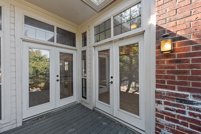 entrance to property with french doors