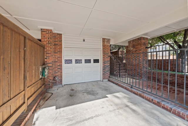 view of garage