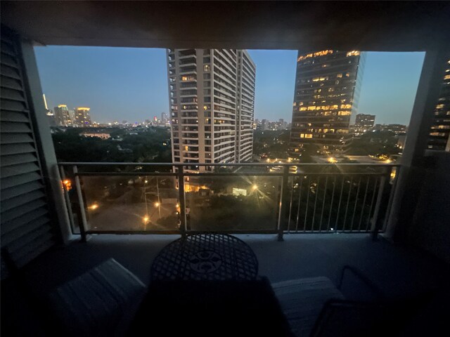 balcony with a view of city