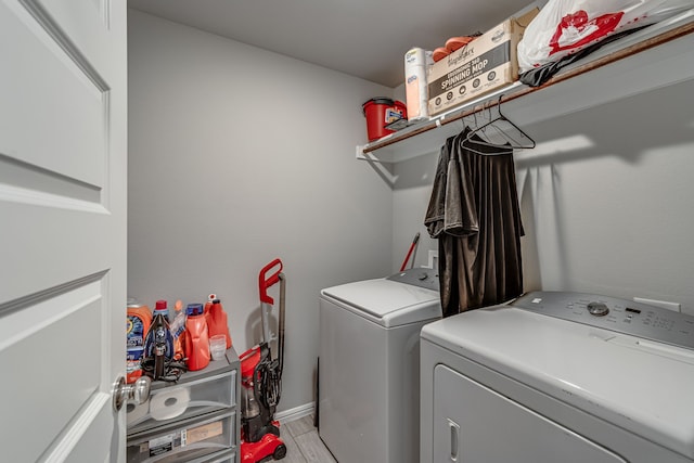 laundry area featuring washer and dryer