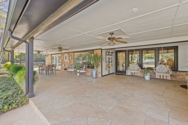 view of patio / terrace featuring ceiling fan