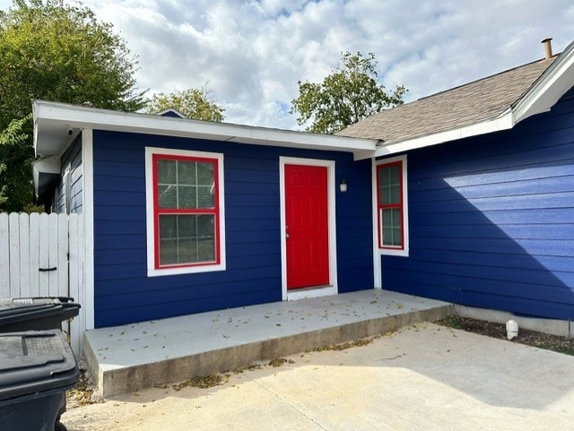 doorway to property featuring a patio area