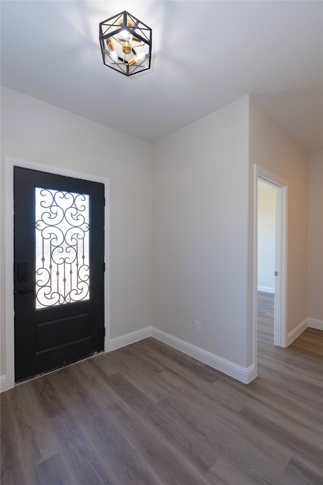 entryway featuring dark wood-type flooring