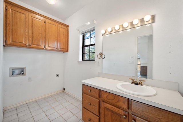 bathroom featuring tile patterned floors and vanity