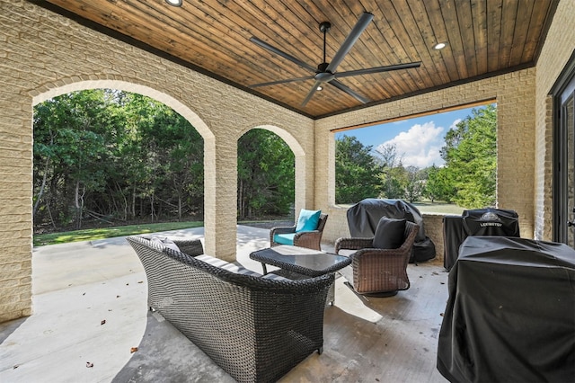 view of patio with area for grilling