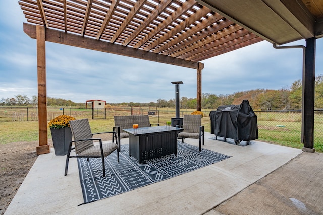 view of patio / terrace featuring a pergola