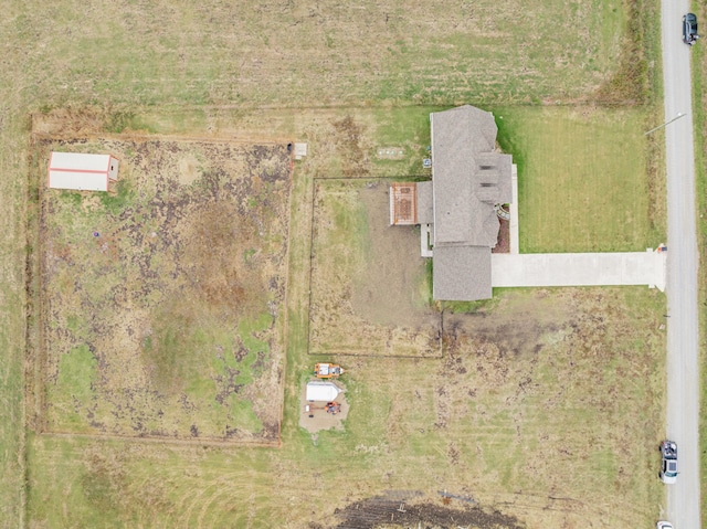 aerial view with a rural view