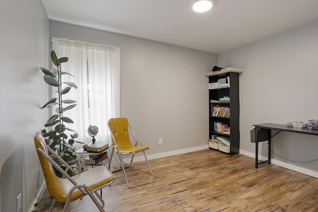 sitting room featuring wood-type flooring