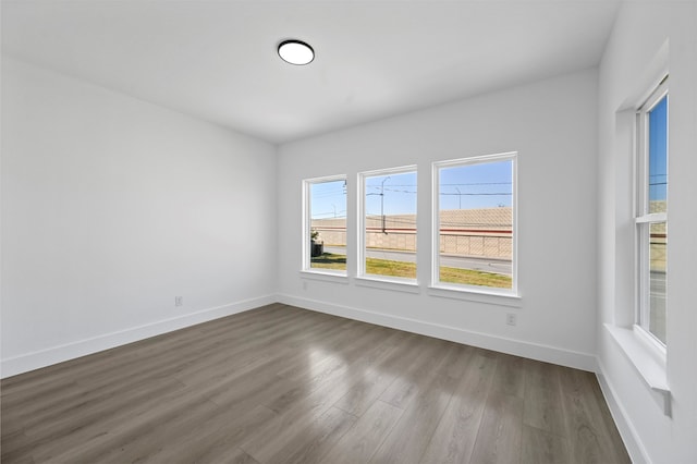 empty room featuring hardwood / wood-style flooring