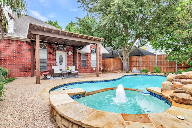 view of pool featuring a patio area