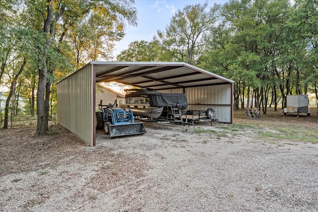 view of parking with a carport