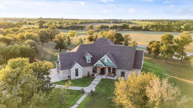 drone / aerial view with a rural view