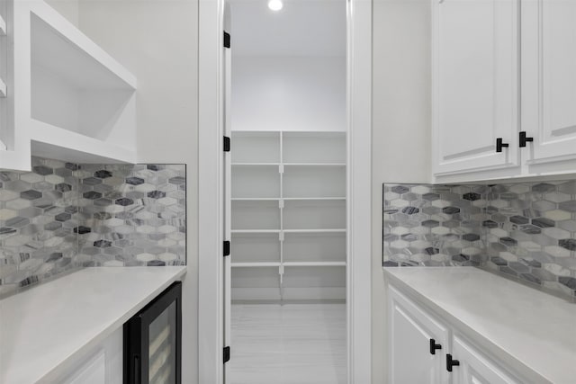 pantry featuring beverage cooler