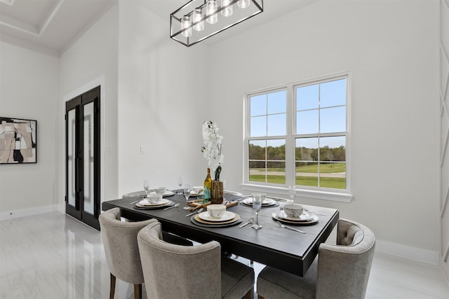 389 Arbor Mill Ct, Sunnyvale, TX 75182 - dining space with baseboards and a towering ceiling