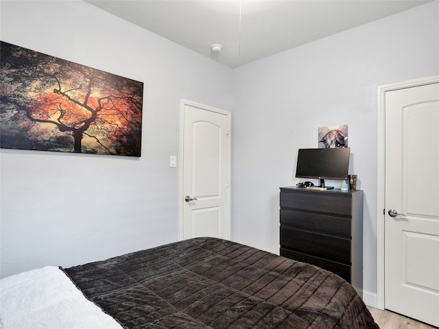 bedroom featuring light hardwood / wood-style flooring