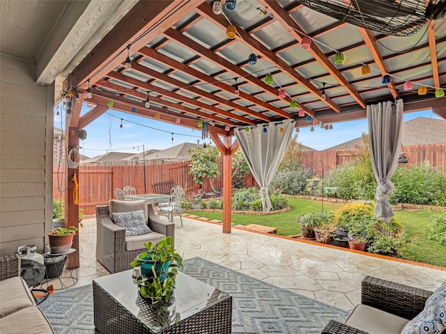 view of patio / terrace with a pergola